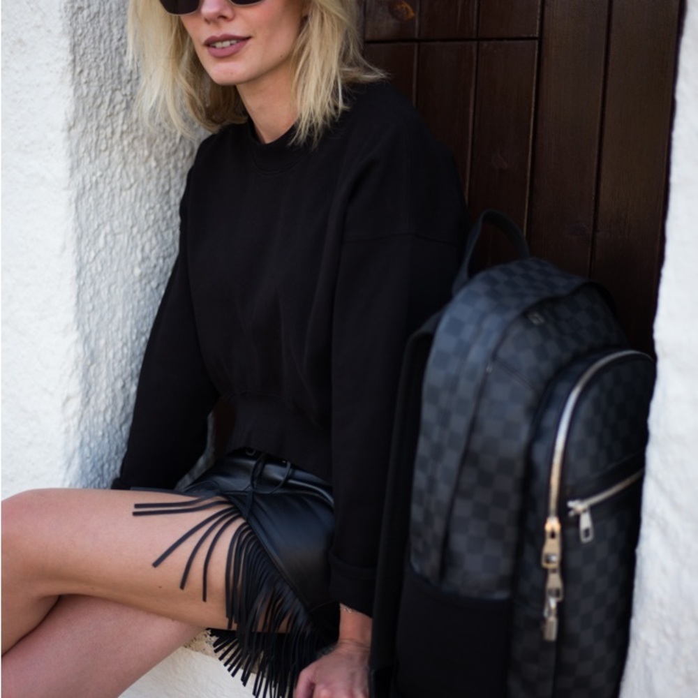 Iro Gin lamb leather fringe skirt S, Fr 36
